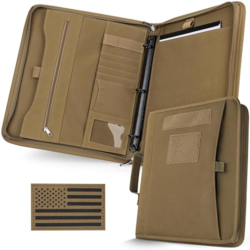 Livans Portfolio Padfolio Binder with Detachable 3-Ring Planner & A4 Paper | Large-12x13.6" Zip Notebook Cover, 25 Sheets Letter Paper, 1" O-Ring, Handle Art Portfolio Bag, for Gift Work Travels School