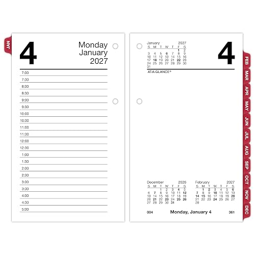 AT-A-GLANCE 2027 Desk Calendar Refill, Daily Desk Pad Refill, 3.5" x 6", Standard, Loose-Leaf (E717T5027)