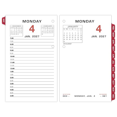 AT-A-GLANCE 2027 Desk Calendar Refill, Daily Desk Pad Refill, 3.5" x 6", Standard, Loose-Leaf (E0175027)