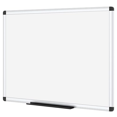 VIZ-PRO Magnetic Dry Erase Board, 36 X 24 Inches, Silver Aluminium Frame