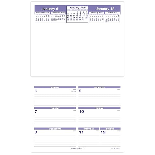 AT-A-GLANCE 2025 Desk Calendar Refill, Weekly, 6" x 7", Flip-A-Week (SW705X5025)