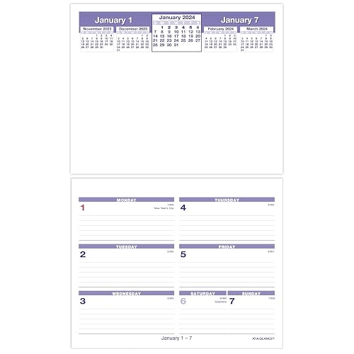 AT-A-GLANCE 2024 Flip-A-Week Weekly Desk Calendar Refill, 7in X 5 5/8in (SW705X5024)