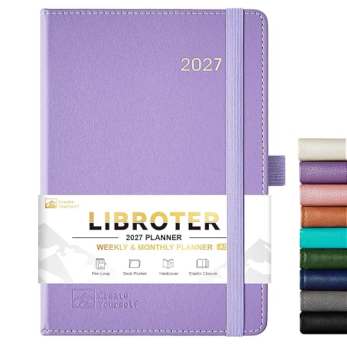 2027 Planner - Agenda Planner 2027 Weekly Monthly Planner | January 2027 - December 2027, 5.7'' x 8.4'', Thick Paper, Leather Cover, Pen Holder, Back Pocket, Perfect Daily Organizer