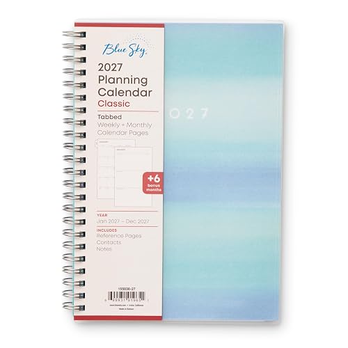 Blue Sky 2027 Weekly & Monthly Planner Calendar, 5"x8", Chloe | January 2027 - December 2027, Flexible Frosted Cover, Durable Twin Wire Binding, Laminated Tabs