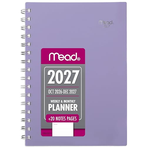 Mead 2027 Planner, Weekly & Monthly, 15-Month Oct-Dec, 5.5" x 8.5", Lilac (1806-200-27)