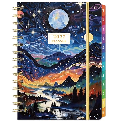 2027 Planner - JAN 2027 - DEC 2027, 2027 Planner Weekly and Monthly | 6.5" x 8.5", 27 Calendar Planner with Tabs, Inspiring Quotes, Twin-wire Binding, Premium Paper, Back Pocket & Hardcover