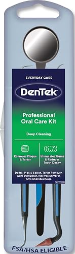 DenTek Professional Oral Care Kit, Complete Set of Dental Tools | Medical Grade, Oral Care Routine, Including Mirror, Dental Pick, Scaler & Stimulator
