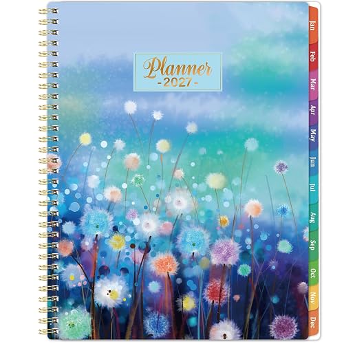 2027 Planner - 2027 Planner Weekly and Monthly, 8.5" x 11" | Jan. 2027 - Dec. 2027, Planner 2027, 2027 Calendar Planner with Colorful Tabs, Thick Paper, Twin-Wire Binding, Back Pocket