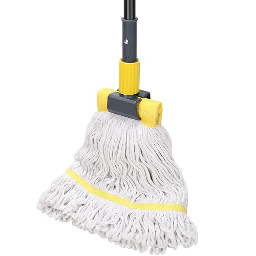 KeFanta Commercial Mop Heavy Duty Industrial Mop,60" String Wet Cotton Mops | Long Handle,for Floor Cleaning,Home,Kitchen,Office,Garage and Concrete/Tile Floor
