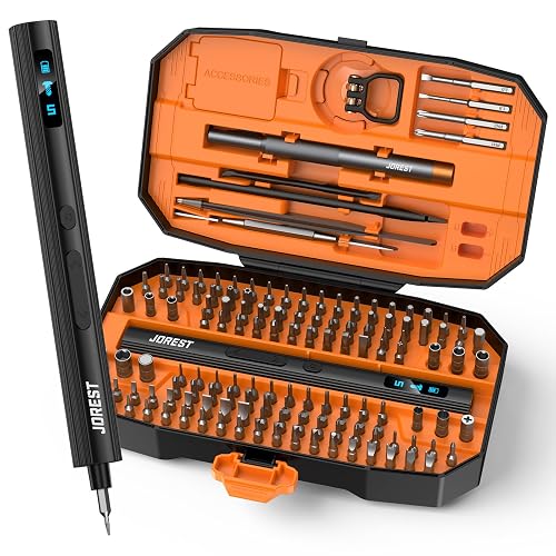 JOREST 155 in 1 Mini Electric Screwdriver, Precision Power Screwdriver Set | Cordless Screwdriver, 5 Torque (0.15 to 0.75N.m), Magnetic Repair Tool Kit for iPhone, PC, Laptop, PS5, Xbox, Watch, Camera
