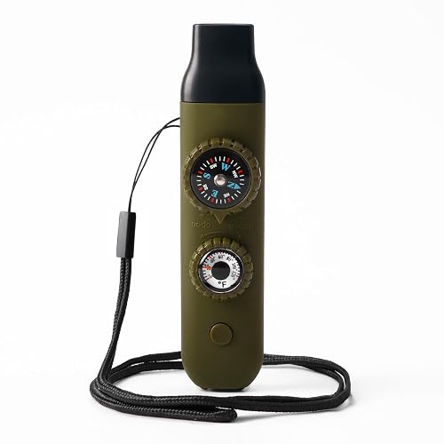 Emergency Survival Safety Whistle，Whistle for Kids with Lanyard,Compass,Thermometer,Ideal for Kayaking, Boating, Hiking, Camping, Climbing