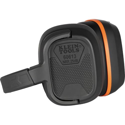 KLEIN TOOLS 60613 Behind-the-Head Earmuffs, 25dB Hearing Protection, Adjustable Headband, for Construction, Manufacturing, Maintenance, Woodworking