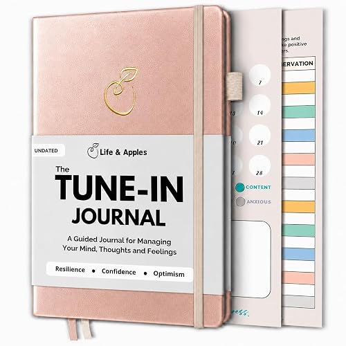 Life & Apples Daily Journal for Women, Guided with Prompts, Rose Gold | Guided journal with prompts, CBT therapy & self-care journaling notebook for mental health, anxiety relief and reflection