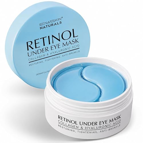Enaskin Naturals Under Eye Patches for Puffy Eyes & Dark Circles 60 Patches | Each Gel Patch Delivers Retinol and Collagen to Visibly Soften Fine Lines and Wrinkles Around the Delicate Eye Area
