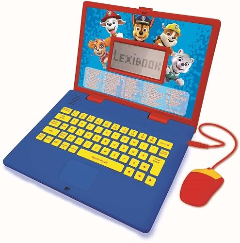 Lexibook, Paw Patrol Educational Laptop for Kids, JC598PAi2 | Spanish/English, 124 activities, Learning games and music, Red/Blue