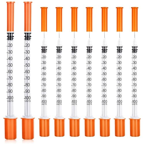 U-100 1ml Syringe 32G 1/4 Inch, 1cc Syringes for Lab Supplies Dispensing Supplies, Individually Wrapped, 100 Pack