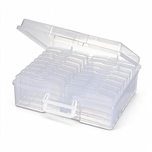 novelinks Photo Storage Box and 16 Inner 4" x 6" Photo Storage Containers | 1Pack Clear, Photo Albums 4x6 Pictures, Photo Organizers and Storage, Card Game Storage, Task Boxes for Special Education
