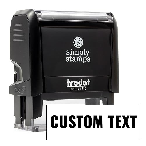 904 Custom Stamp, Text & Business, Self-Inking, Personalized - Large | Fully customizable rubber die; clean, reliable impression | Up to 3 Lines of Text |