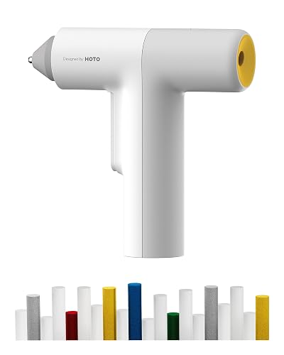HOTO Easyflow Hot Glue Gun, Auto Dispensing Glue Gun (40 Glue Sticks) | 30s Fast Heating, Cordless or Corded, Smart Power-off, Anti-Drip, 3000mAh USB-C for Art, DIY Craft, Decor & Repairs