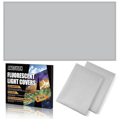 ANGSYLTH 2 Pcs Fluorescent Light Covers, 4x2 Feet Covers for Ceiling Lights | Magnetic Light Filters for Classroom, Office, Hospitals, Home (Light Gray)