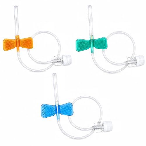 50 Pack Veterinary Winged Needle Sets for Animal Care, Sterile Disposable | Sterile disposable winged needle sets with flexible tubing for veterinary animal care, available in 21G, 23G and 25G.