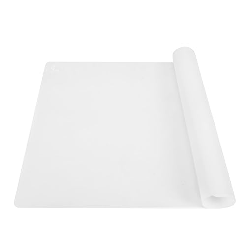 Thick Silicone Counter Mat Large 23.4x15.6" for Kitchen Countertop Crafts | Kitchen Table/Countertop Protector/Non Stick Pastry Baking Placemats Silicone Pad Crafts Kid Heat Resistant White Translucent