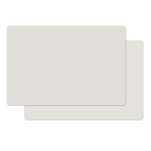 Silicone Placemats, Food-Grade Non-Slip Waterproof, Dining, Stain Resistant, Countertop Protector, Kitchen Counter Mat, Heat Resistant, Baking mat Dishwasher Safe (23.6"×15.7"-2pack, White Gray)