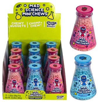 Mad Science Mini Candy Chews in Lab beakers, fun for party favors or that Mad scientist in the family