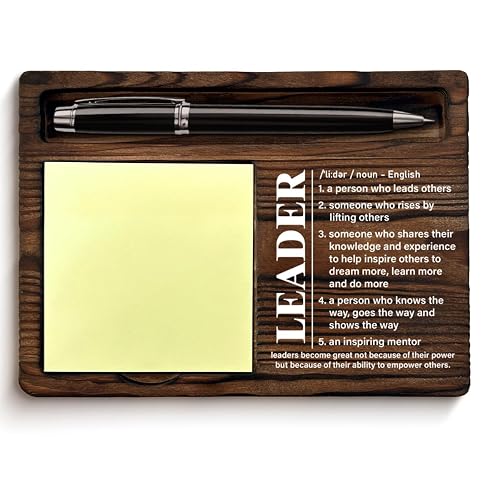 Leadership Gifts for Women Men, Thank You Gifts for Leader Boss Mentor Manager, Leader Definition Sticky Note Holder for Office Cubicle Decor, Boss's Day Gift Ideas