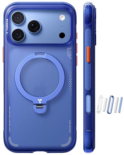 TORRAS Q3 Air for iPhone 18 Pro Case with 360 Magnetic Stand, Arctic Blue | AirPro Cushion, Fit for MagSafe, Mil-Grade Drop Tested, Lightweight Heavy Duty Protection, Shockproof, Camera Control Button