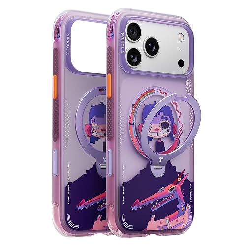 TORRAS Q3 Air GAWX Series for iPhone 17 Pro Case - Neon NightMuse | AirPro Cushion, 360 Magnetic Stand, Fit for MagSafe, Heavy Duty Impact Protection, Camera Control Button, 6.3 inch