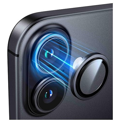 TORRAS 3-Year Ultimate Durability for iPhone 17 Camera Lens Protector-1:1 Invisible Fit & Ultra Clarity, Military-Grade 9H+ Aerospace Glass Anti-Scratch Easy Installation,Black