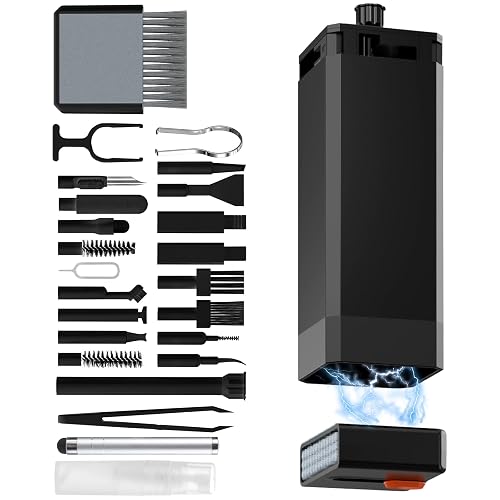 32-in-1 Keyboard Cleaning Kit iPhone Charging Port Speaker Cleaner | Multifunction Clean Tools for Airpods iPad MacBook Keyboard Earbuds Camera Computer Laptop Screen Electronics (Black)