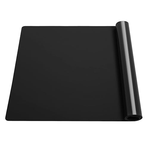 Silicone Placemats, Food-Grade Non-Slip Waterproof, Dining, Stain Resistant, Countertop Protector, Kitchen Counter Mat, Heat Resistant, Baking mat Dishwasher Safe (25.6"×17.7"-1pack Thicken Black)