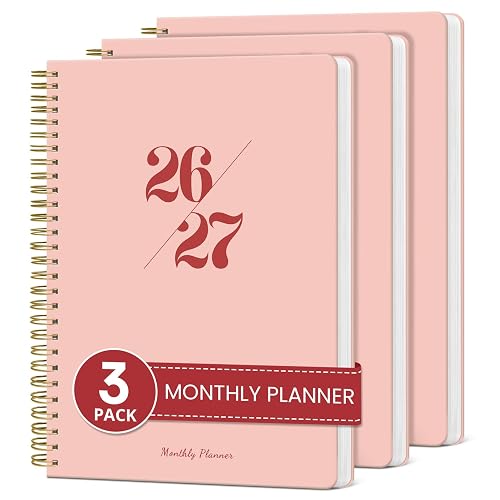 Monthly Planner 2026-2027, 18 Months Calendar, Jul 2026-Dec 2027 | 7" x 10" Calendar Planner 2026-2027, Perfect for School Office Home Planning - 3Pink