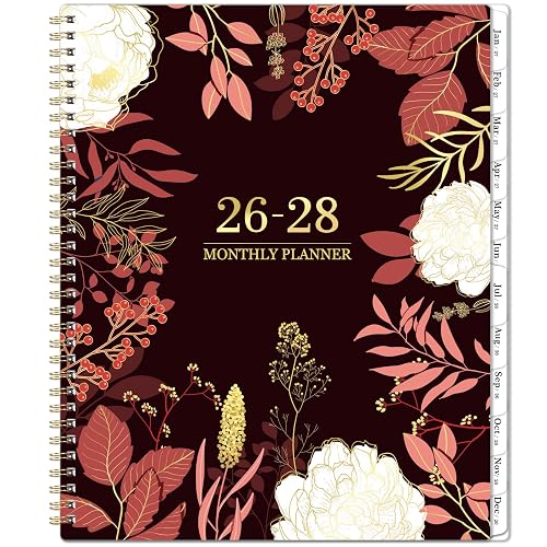 2026-2028 Monthly Planner - 2 Year Monthly Planner/Calendar 2026-2028, July 2026 - June 2028, 11" x 9", 24 Monthly Planner with Tabs, Back Pocket, Holidays, Twin-Wire Binding, Note Pages