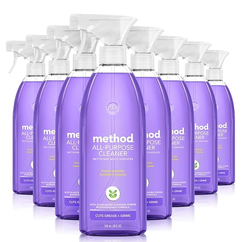 method All-Purpose Cleaner Spray, French Lavender, 28 fl oz, 8 Pack | Cuts Grease & Grime on Counters, Glass, Sealed Wood & Floors, for Kitchen & Bathroom, Controlled Mist, Streak Free