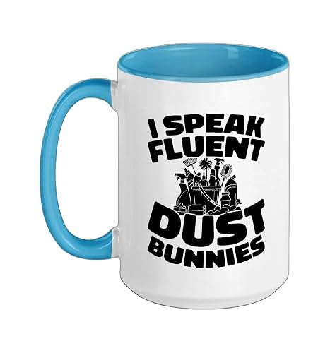 Cleaner Janitorial - Sanitation Housekeeping Cleaner Ceramic Mug, Blue/White, 15oz