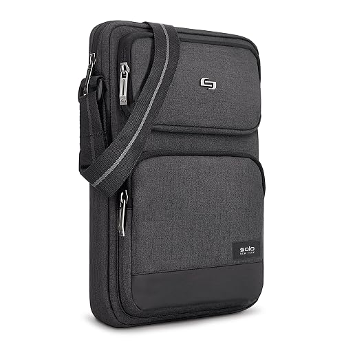 Solo New York Universal Tablet Sling Bag for Women & Men - Crossbody Bag for Travel, Walking, & Hiking, Adjustable Shoulder Strap, Front Zippered Pocket, Fits 12.9" Tablets - Ludlow, Grey