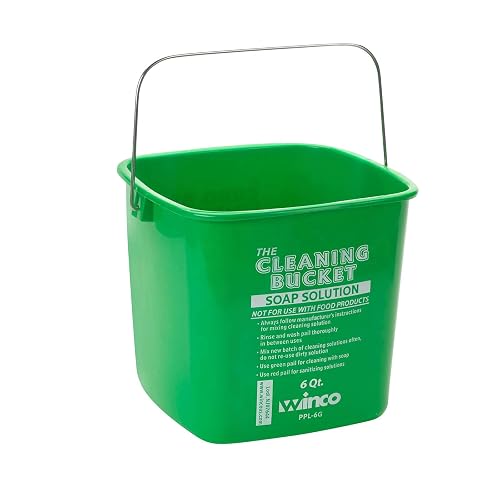 Winco Cleaning Bucket, Medium, Green | Dishwasher safe, BPA-free