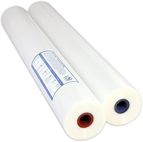 USI Premium Thermal Low-Temp EVA Roll Laminating Film, 1 Inch Core, 1.3 Mil, Wide Format, 40 Inches x 500 Feet, Clear, Gloss Finish, 2-Pack