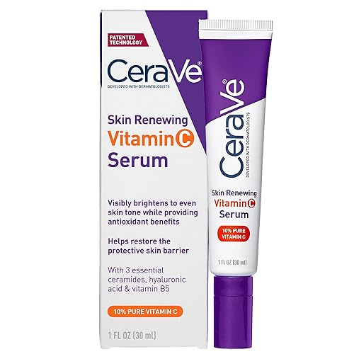 CeraVe Skin Brightening Vitamin C Serum for Face with Hyaluronic Acid, 1oz | Skincare, 10% Pure Vitamin C, Brightening Serum, Ceramides, Antioxidant, Hydrates and Improves Skin Tone & Texture