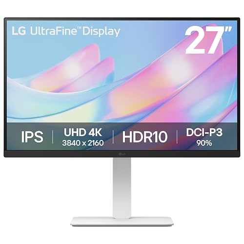 LG 27US550-W 27-inch Ultrafine IPS 4K UHD HDR10 Computer Monitor, White | (3840 x 2160), 60Hz, DCI-P3 90% (Typ.), Reader Mode, Flicker Safe, HDMI, DisplayPort, Tilt/Height/Swivel/Pivot Stand