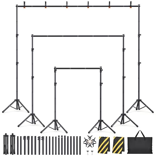 Backdrop Stand Kit - 6 Widths, 10x8.5ft Adjustable Background Stand for Parties & Studio Photography