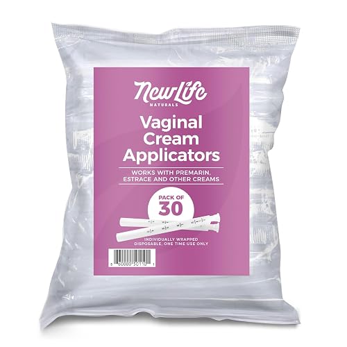 NewLife Naturals Disposable Vaginal Cream Applicators 30 Pack | Threaded Vaginal Cream Applicators with Dosage Marks, Individually Wrapped for Gel, Lubricant, & Cream Single Use – USA Made