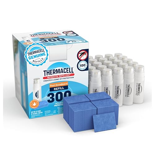 Thermacell Fuel-ZoneGuard Mosquito Repellent Refills, 300-Hr Value Pack | 15-FT Zone; 25x Fuel, 75x Mats; Outdoor Protection; Fuel Powered; Patio Shield; Bug Spray Alternative; Scent Free; DEET-Free