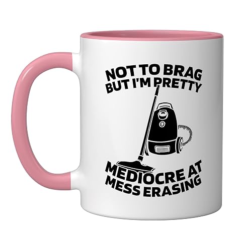 Cleaner Housekeeping - Janitorial Sanitation Cleaner Ceramic Mug, Pink/White