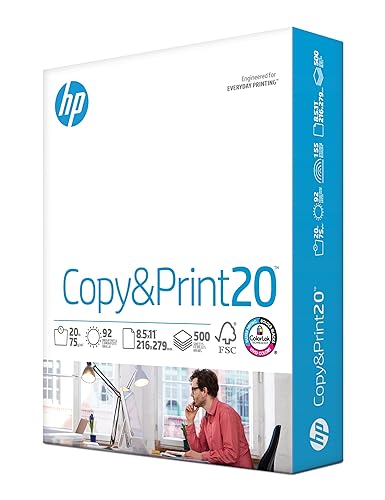 HP Printer Paper | 8.5 x 11 Paper | Copy &Print 20 lb | 1 Ream Case - 500 Sheets| 92 Bright | FSC Certified | 200060