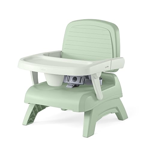 Chicco Bento Booster 3-in-1 Portable Booster Seat for Babies & Toddlers | Lightweight Multi-Use Booster, 6 Months up to 50lbs, Dishwasher-Safe Snack Tray, Sturdy Build, Compact Fold, Sage/Green