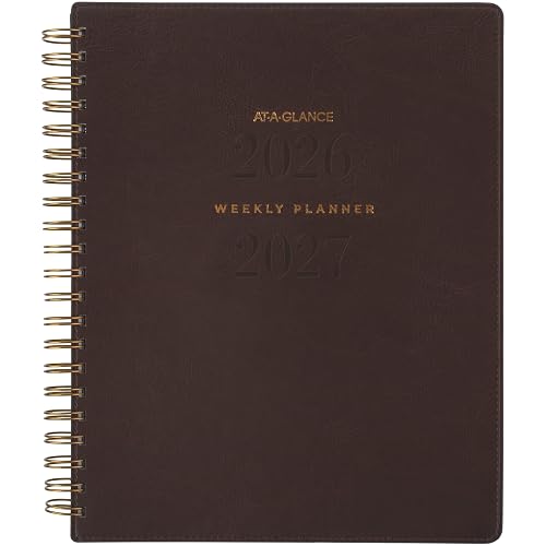 AT-A-GLANCE Planner 2026-2027 Weekly & Monthly Academic 13-Month July, Signature, Brown (YP905A09), 8.5 x 11 inches (Pack of 12)